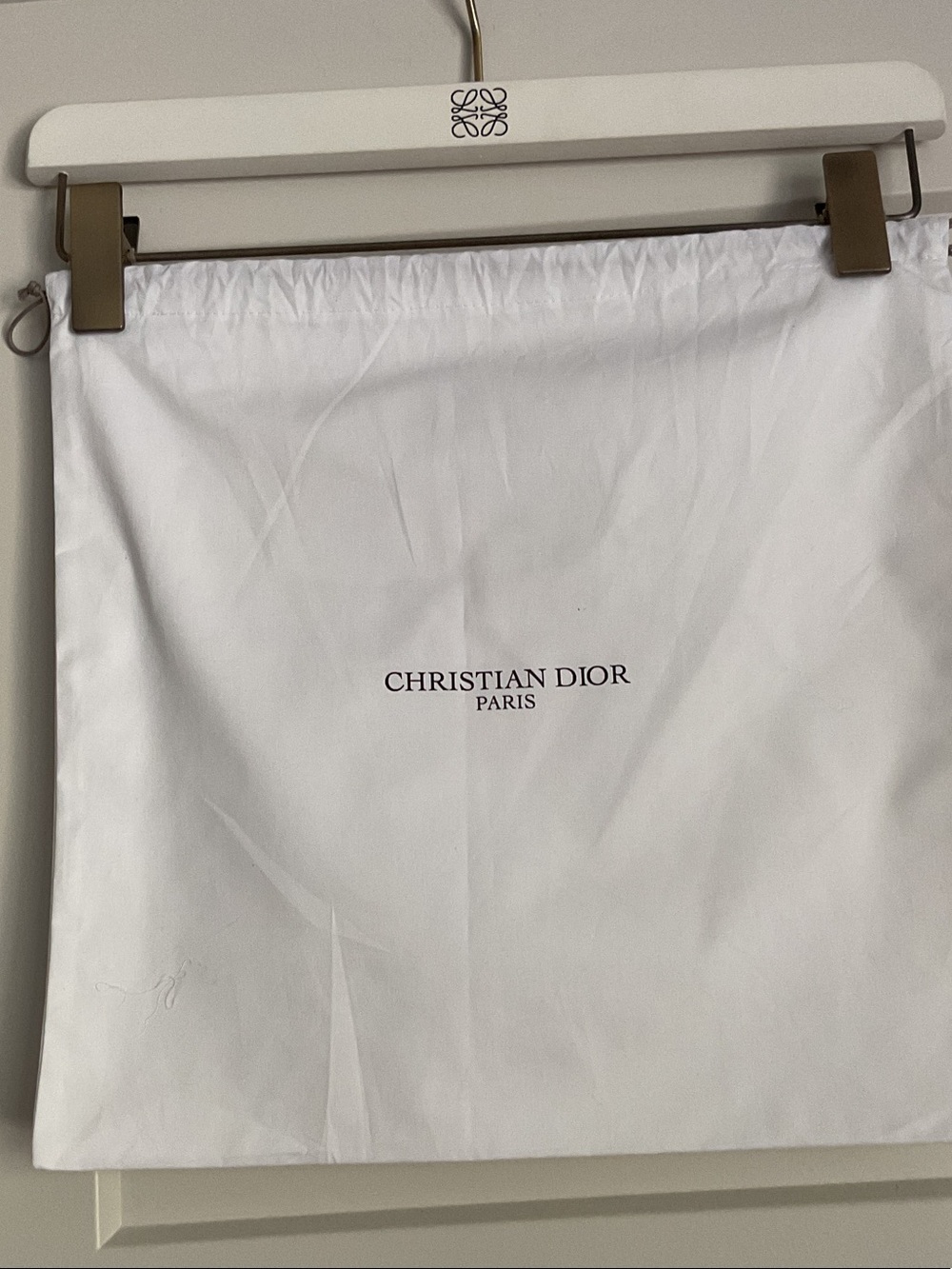 Authentic Christian Dior Paris White Cotton Dust Bag
